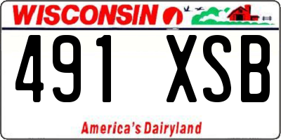 WI license plate 491XSB