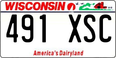 WI license plate 491XSC