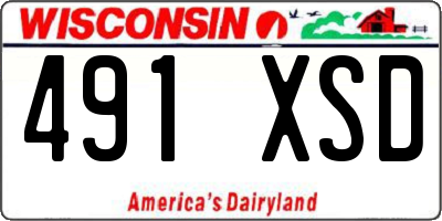 WI license plate 491XSD
