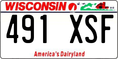 WI license plate 491XSF