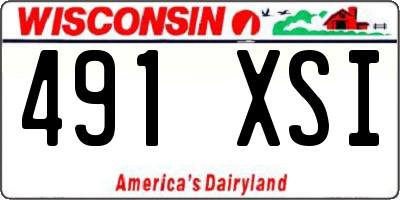 WI license plate 491XSI
