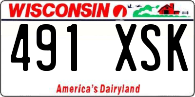 WI license plate 491XSK