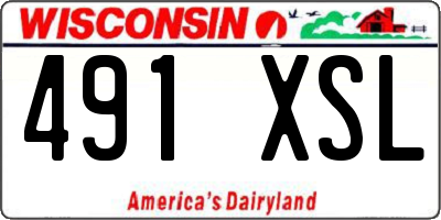 WI license plate 491XSL