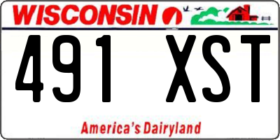 WI license plate 491XST