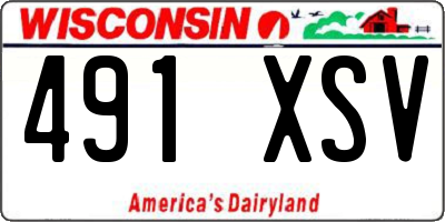 WI license plate 491XSV