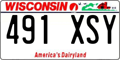 WI license plate 491XSY