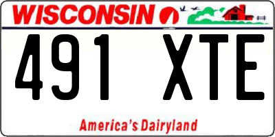 WI license plate 491XTE