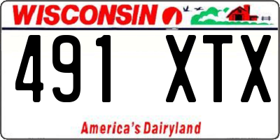 WI license plate 491XTX