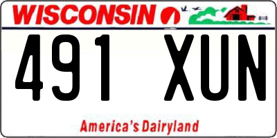 WI license plate 491XUN