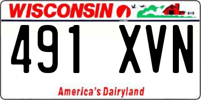 WI license plate 491XVN