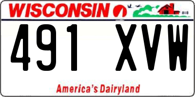 WI license plate 491XVW