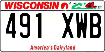 WI license plate 491XWB
