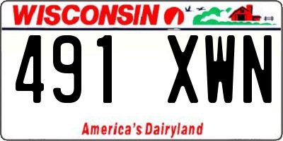 WI license plate 491XWN
