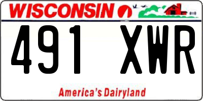 WI license plate 491XWR