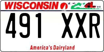 WI license plate 491XXR