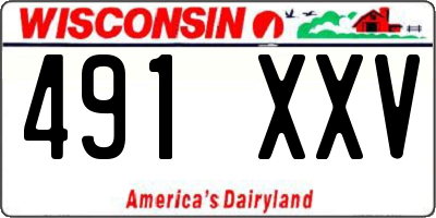 WI license plate 491XXV