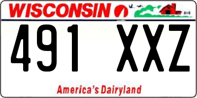 WI license plate 491XXZ