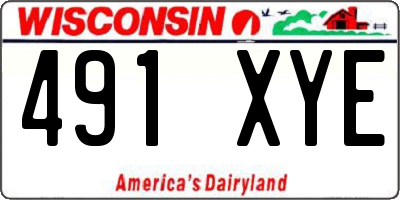 WI license plate 491XYE