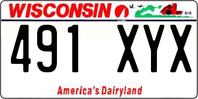 WI license plate 491XYX