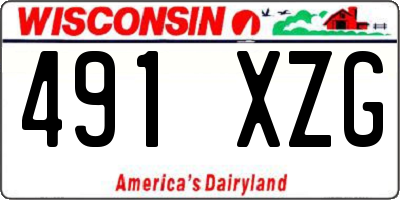WI license plate 491XZG