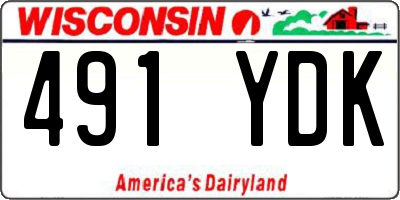 WI license plate 491YDK