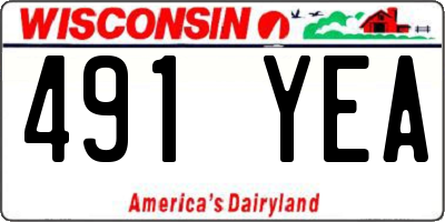 WI license plate 491YEA