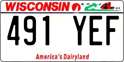 WI license plate 491YEF
