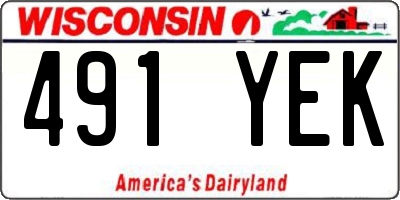 WI license plate 491YEK