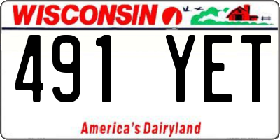 WI license plate 491YET