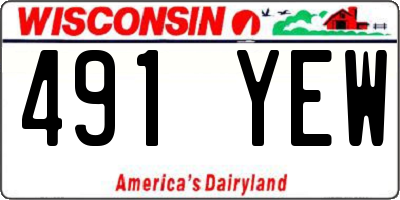 WI license plate 491YEW