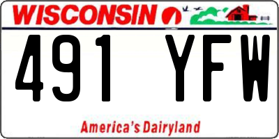 WI license plate 491YFW