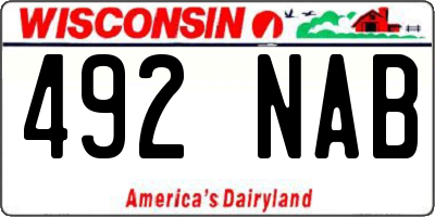 WI license plate 492NAB