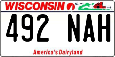 WI license plate 492NAH