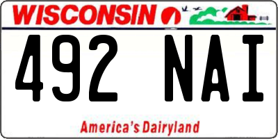 WI license plate 492NAI