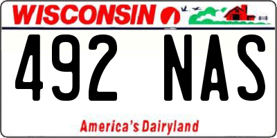 WI license plate 492NAS