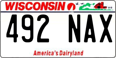 WI license plate 492NAX