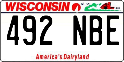 WI license plate 492NBE