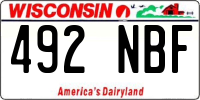 WI license plate 492NBF