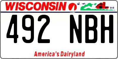 WI license plate 492NBH