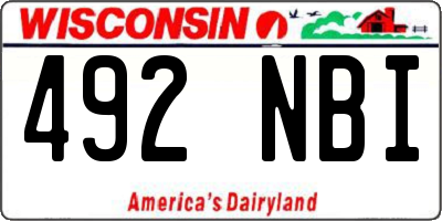 WI license plate 492NBI