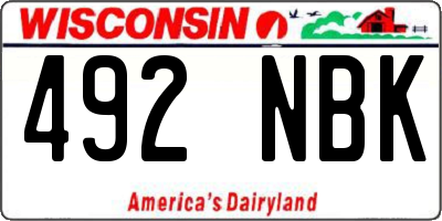WI license plate 492NBK