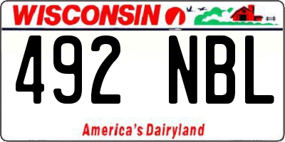 WI license plate 492NBL