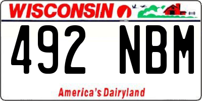 WI license plate 492NBM