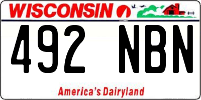 WI license plate 492NBN