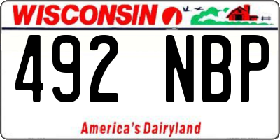 WI license plate 492NBP