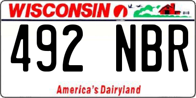 WI license plate 492NBR