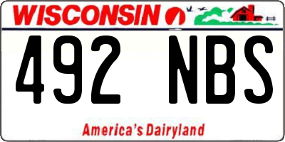 WI license plate 492NBS