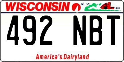 WI license plate 492NBT