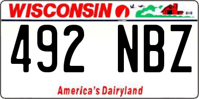 WI license plate 492NBZ