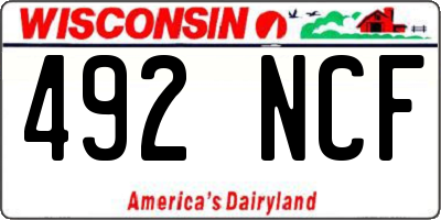 WI license plate 492NCF